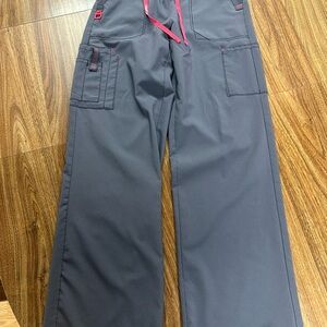 Carhartt Dark Gray Scrub Pants with Pink Stitching